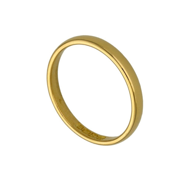 22ct Yellow Gold 2.5mm Wedding Ring - Size K½ - 2.2g