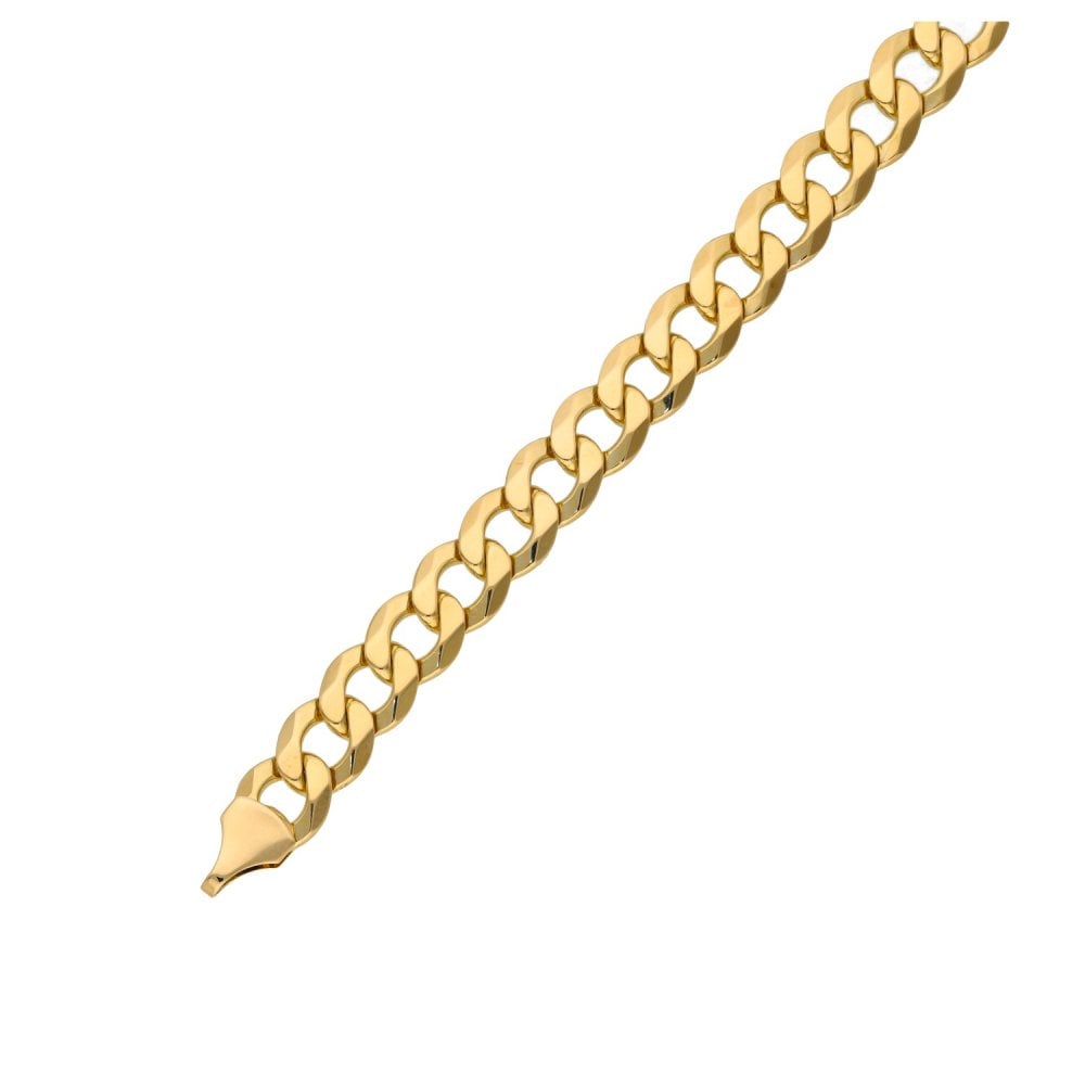 Ladies 9ct Yellow Gold Curb Bracelet - 8" - 5.3g