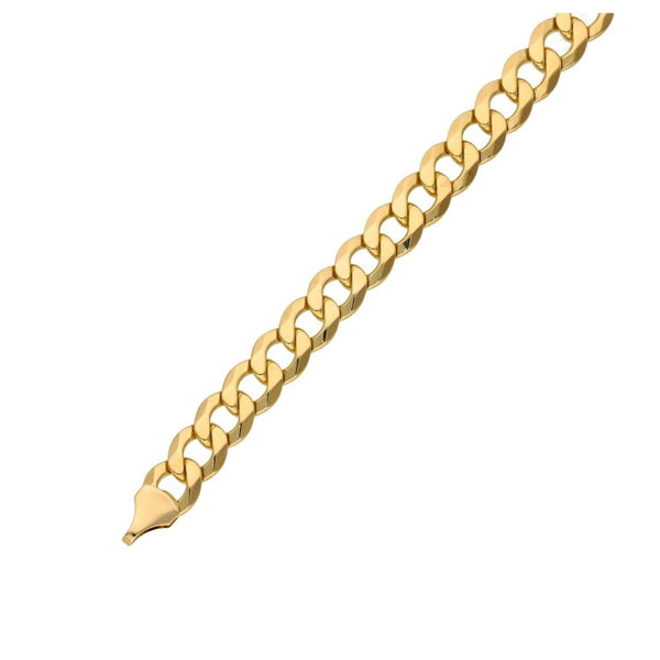 Ladies 9ct Yellow Gold Curb Bracelet - 8" - 5.3g