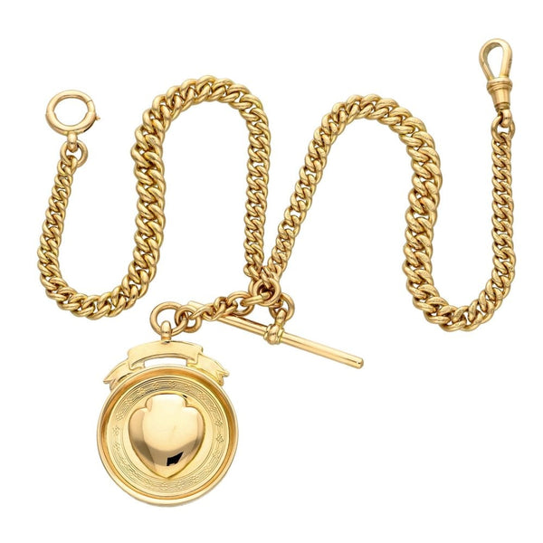 Gents 9ct Rose Gold Albert Pocket Watch Chain - 14" - 48.2g