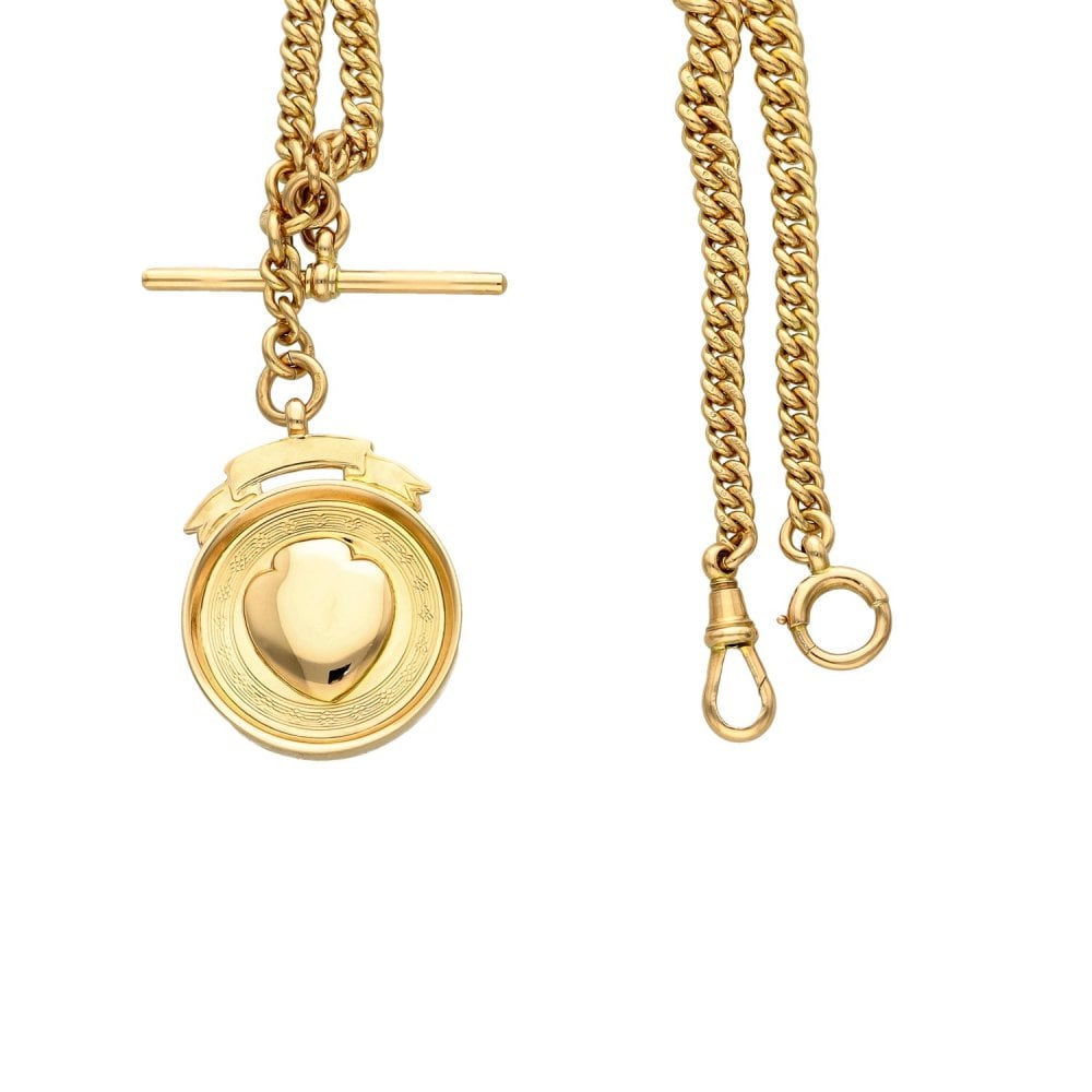 Gents 9ct Rose Gold Albert Pocket Watch Chain - 14" - 48.2g