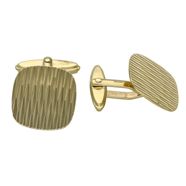 9ct Yellow Gold Square Textured Cufflinks - 7.0g