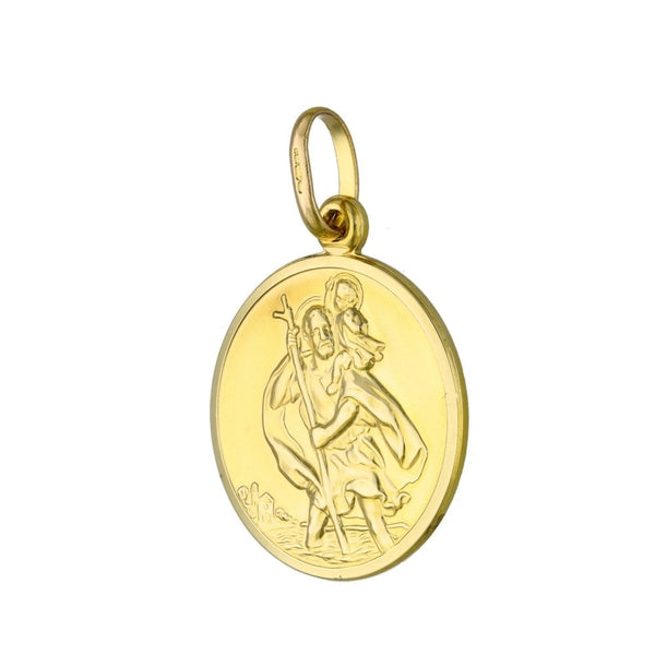 9ct Yellow Gold St. Christopher Pendant - 22x22mm - 5.4g
