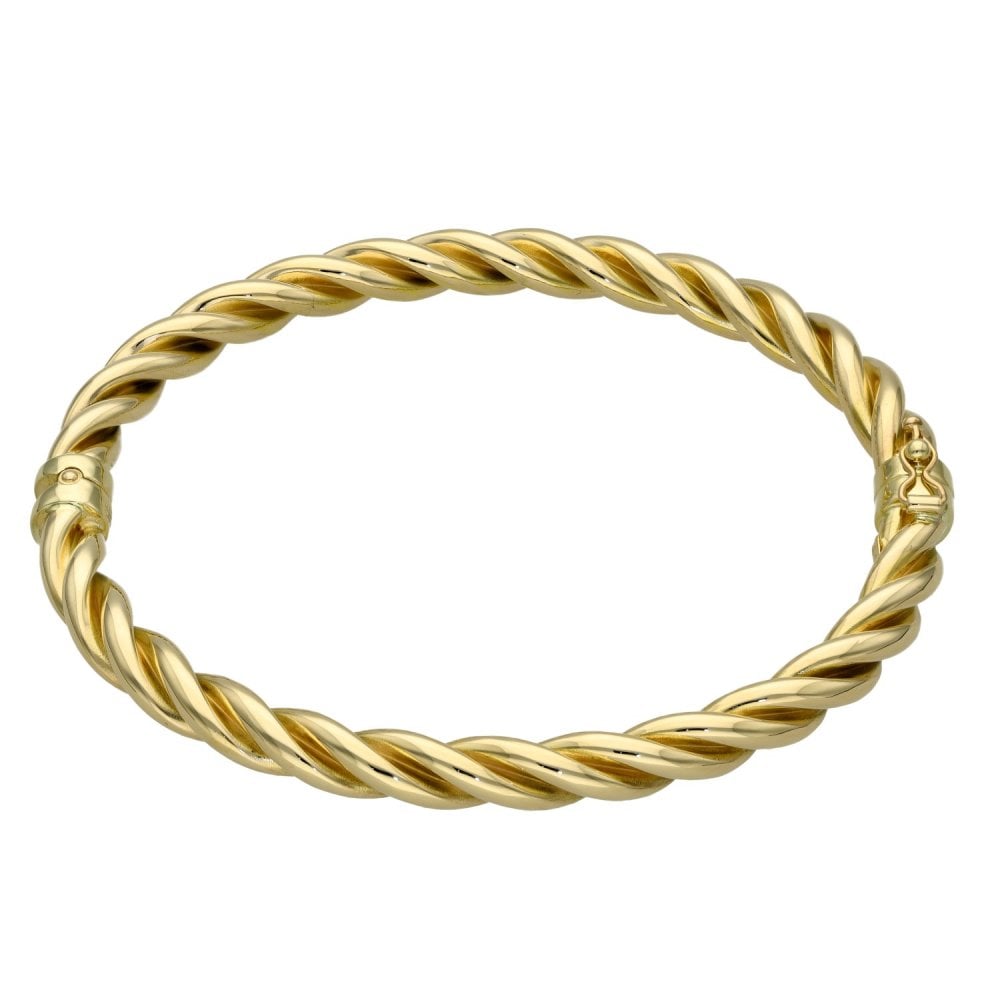 9ct Yellow Gold Rope Bangle - 10.1g