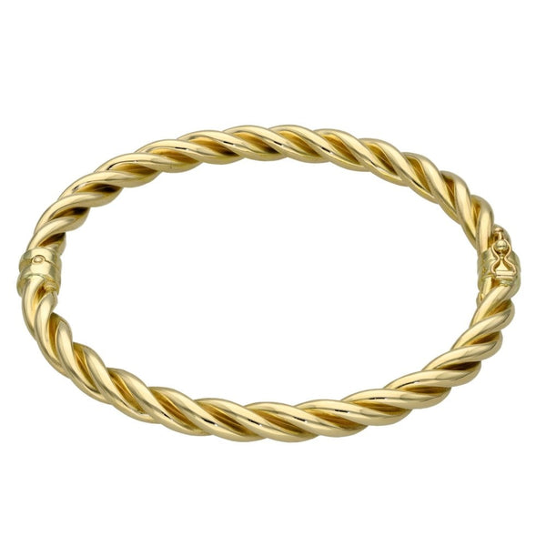 9ct Yellow Gold Rope Bangle - 10.1g