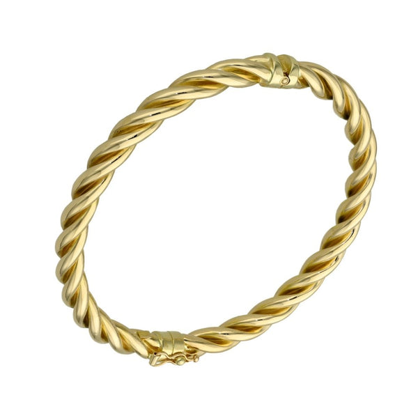 9ct Yellow Gold Rope Bangle - 10.1g