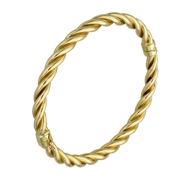 9ct Yellow Gold Rope Bangle - 10.1g