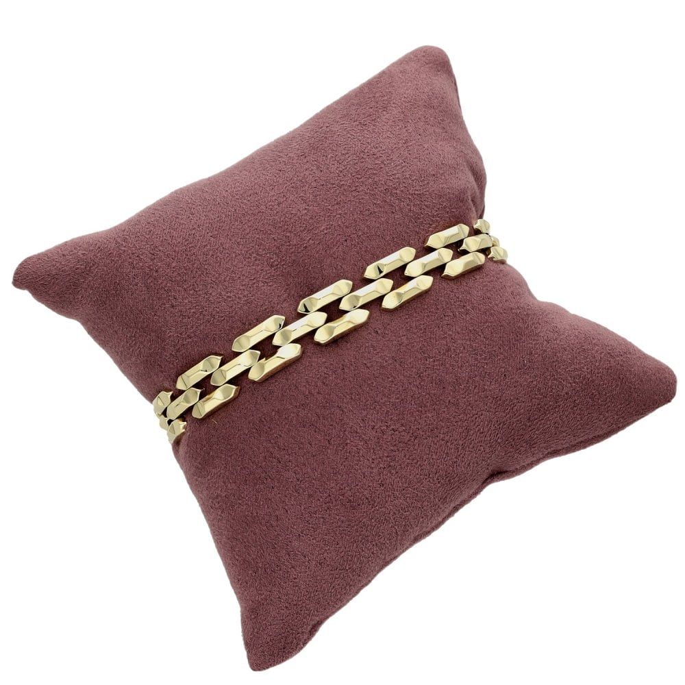 9ct Yellow Gold Brick Style Link Bracelet -11.7g