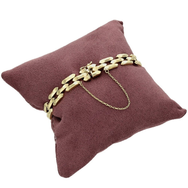 9ct Yellow Gold Brick Style Link Bracelet -11.7g
