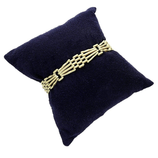9ct Yellow Gold Four Bar Fan Gate Bracelet - 14.2g