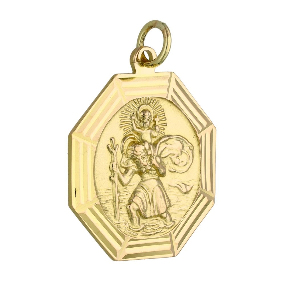 Gents 9ct Yellow Gold St. Christopher Pendant - 6.7g