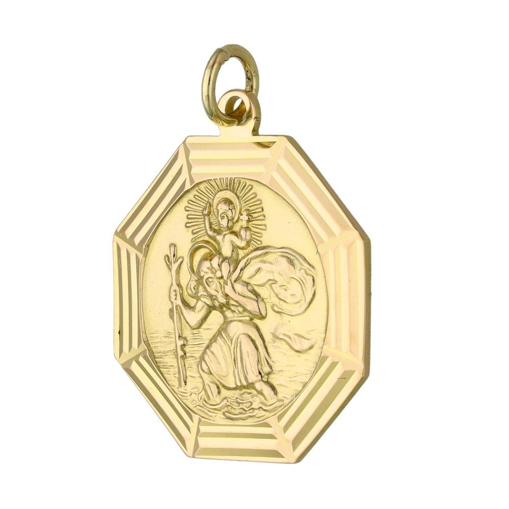 Gents 9ct Yellow Gold St. Christopher Pendant - 6.7g