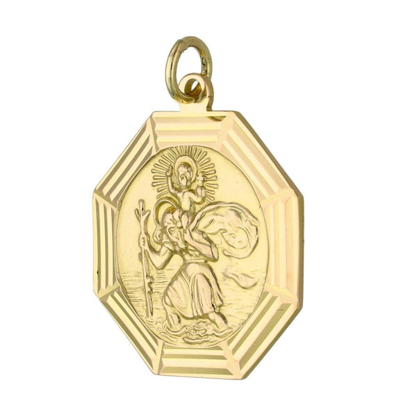 Gents 9ct Yellow Gold St. Christopher Pendant - 6.7g
