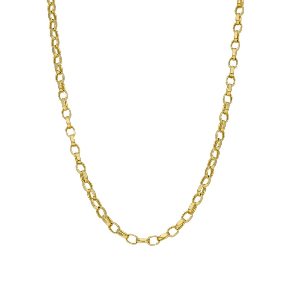 Ladies 9ct Yellow Gold Belcher Necklace - 19" - 8.5g