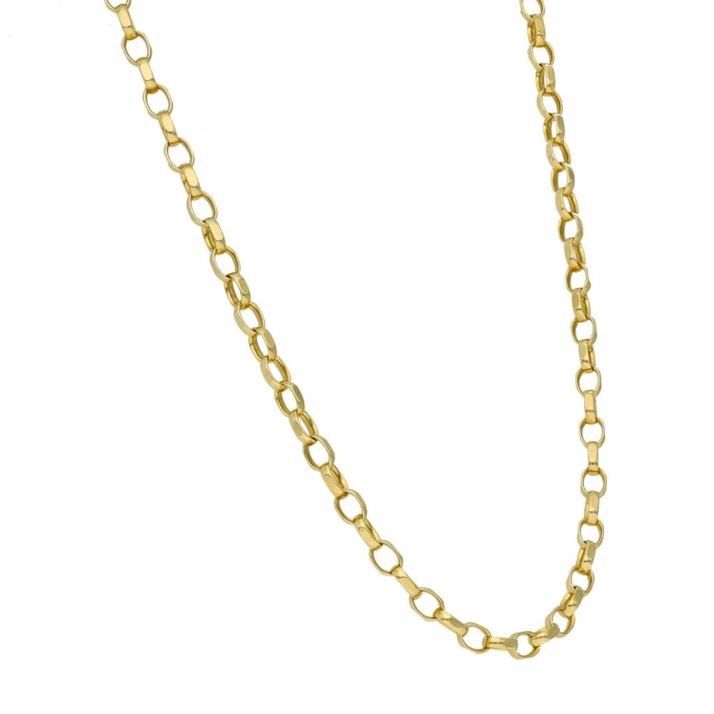 Ladies 9ct Yellow Gold Belcher Necklace - 19" - 8.5g