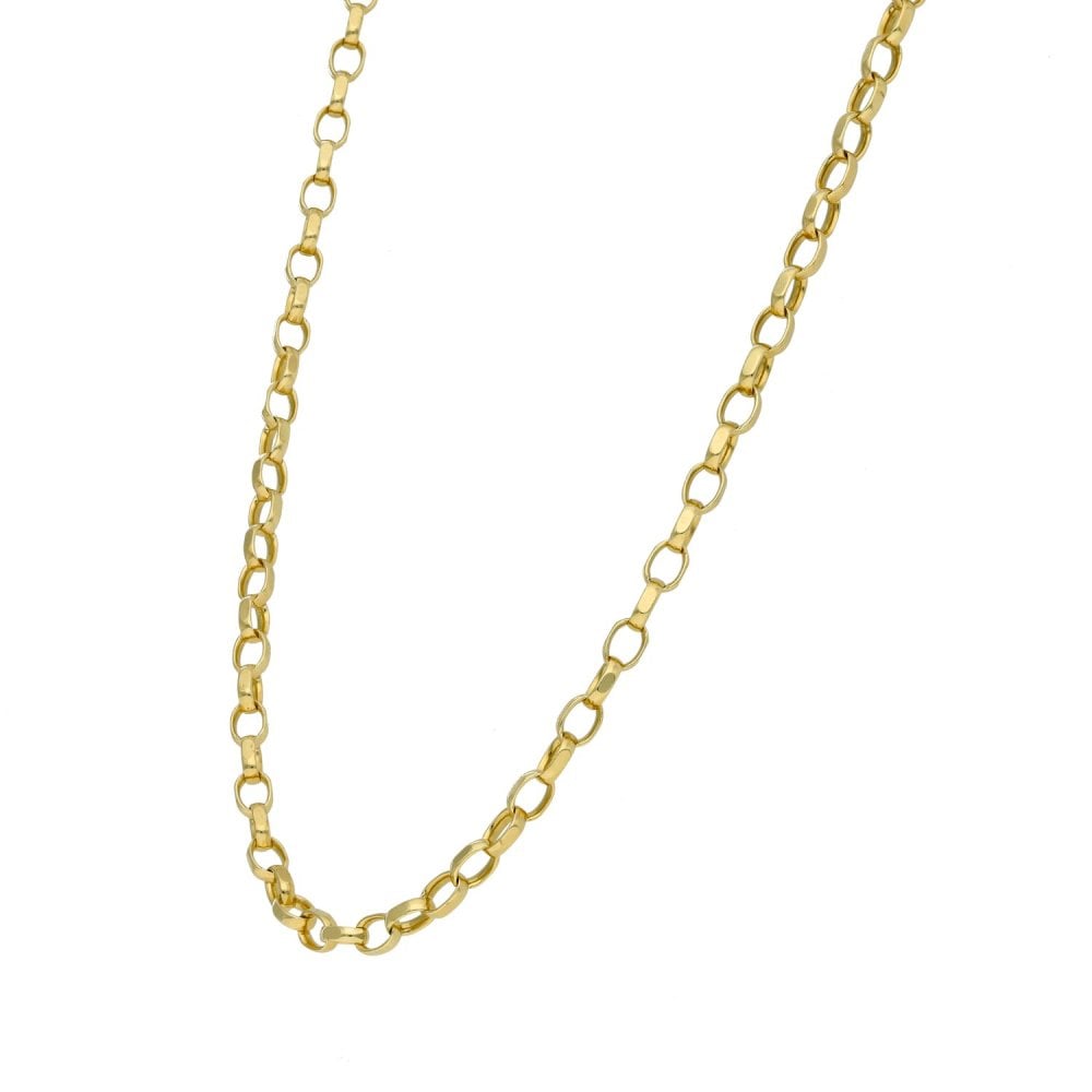 Ladies 9ct Yellow Gold Belcher Necklace - 19" - 8.5g