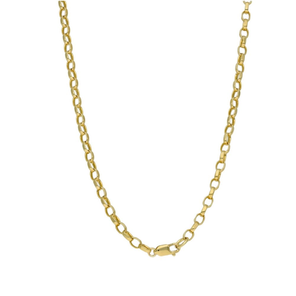 Ladies 9ct Yellow Gold Belcher Necklace - 19" - 8.5g