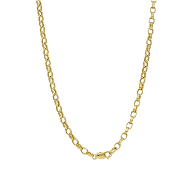 Ladies 9ct Yellow Gold Belcher Necklace - 19" - 8.5g