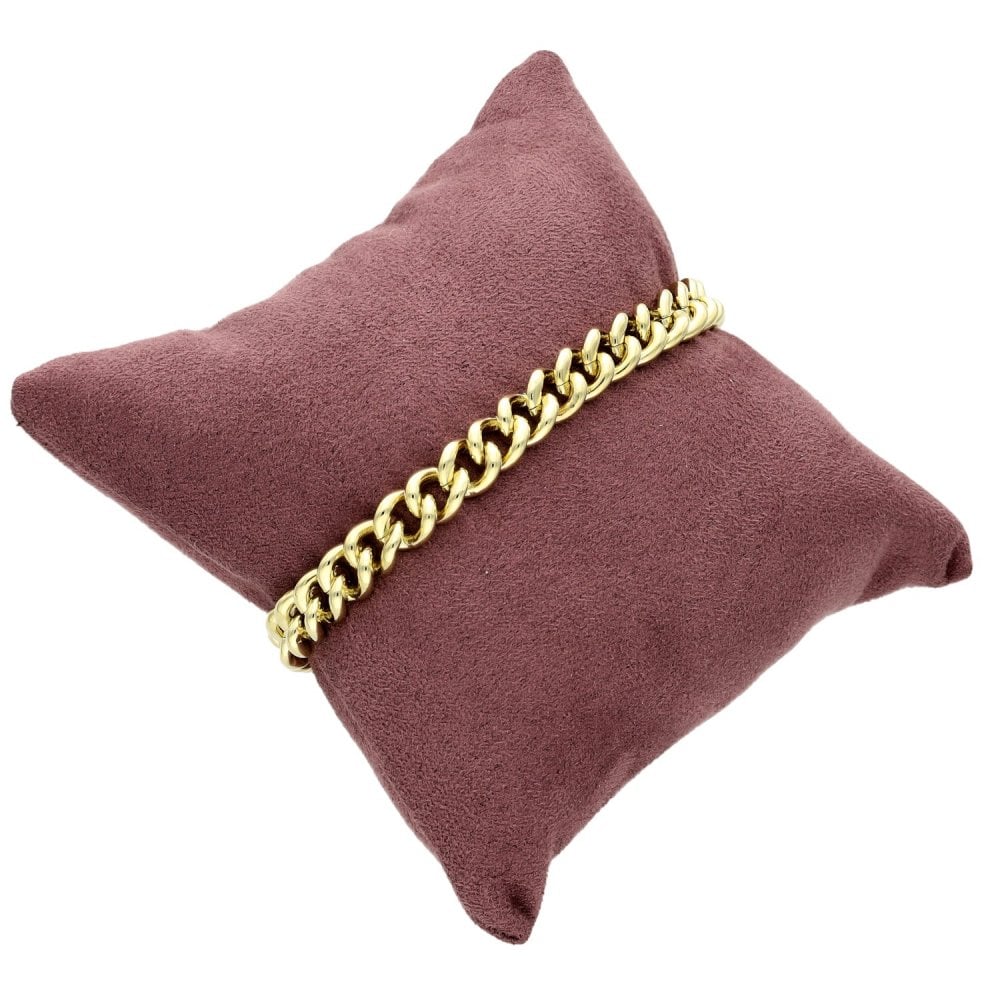 Ladies 9ct Yellow Gold Curb Bracelet - 27.3g