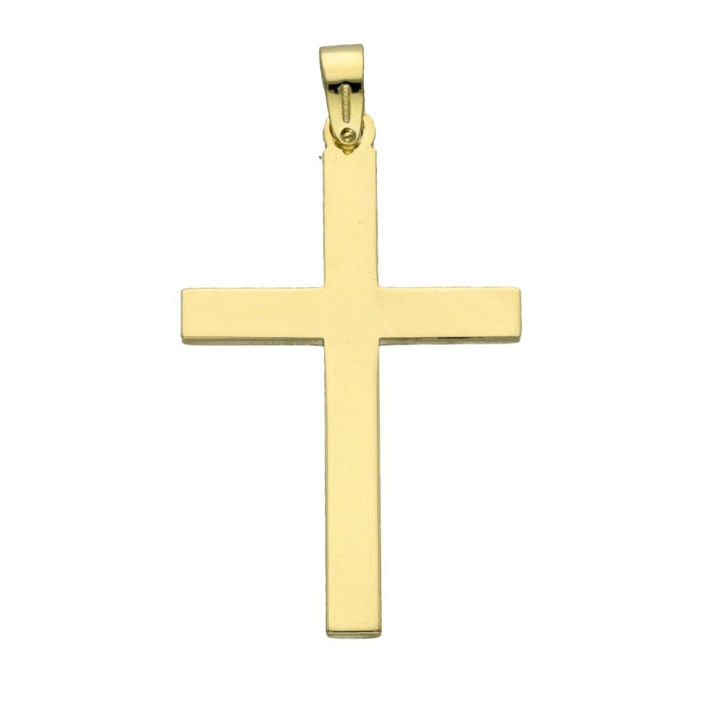 9ct Yellow Gold Plain Cross Pendant - 6.8g