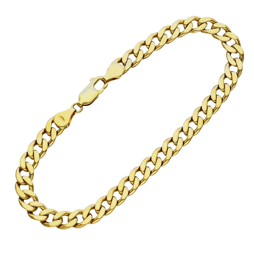 9ct Yellow Gold Curb Bracelet - 8" - 14.8g