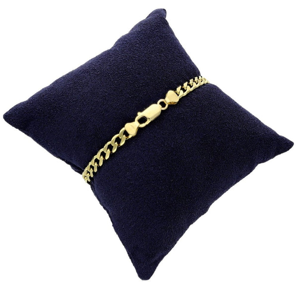 Ladies 9ct Yellow Gold Curb Bracelet - 7.5" - 10.3g