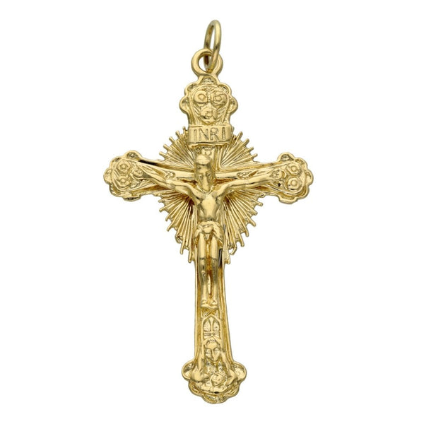 Ladies 9ct Yellow Gold Crucifix Pendant - 9.8g