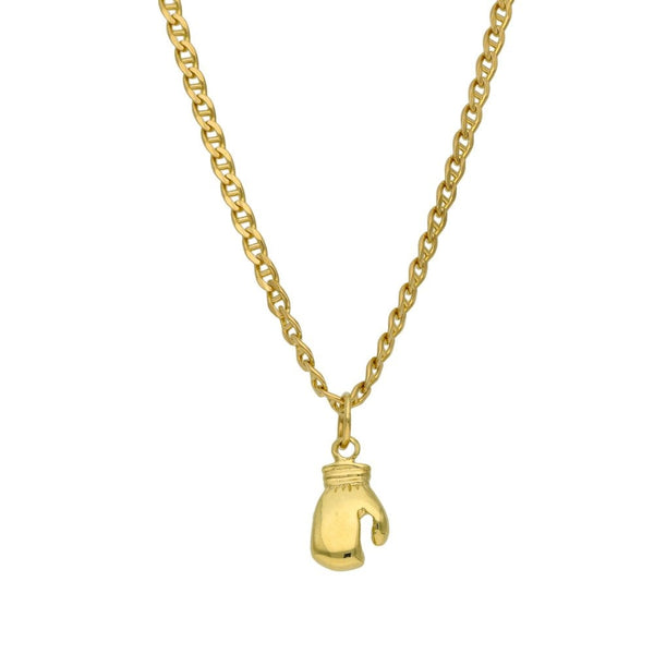 9ct Yellow Gold Boxing Glove Pendant & Necklace - 8.2g