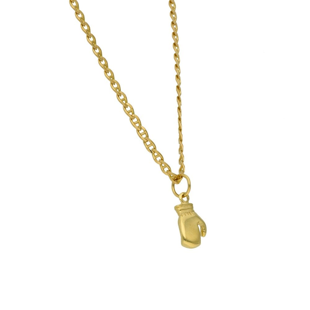 9ct Yellow Gold Boxing Glove Pendant & Necklace - 8.2g