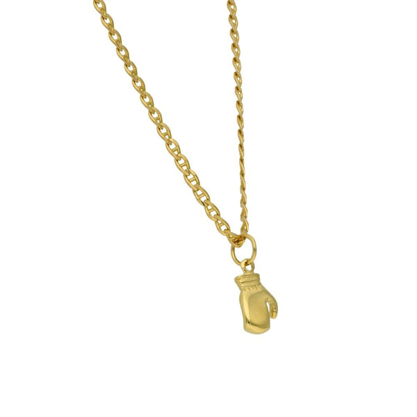 9ct Yellow Gold Boxing Glove Pendant & Necklace - 8.2g