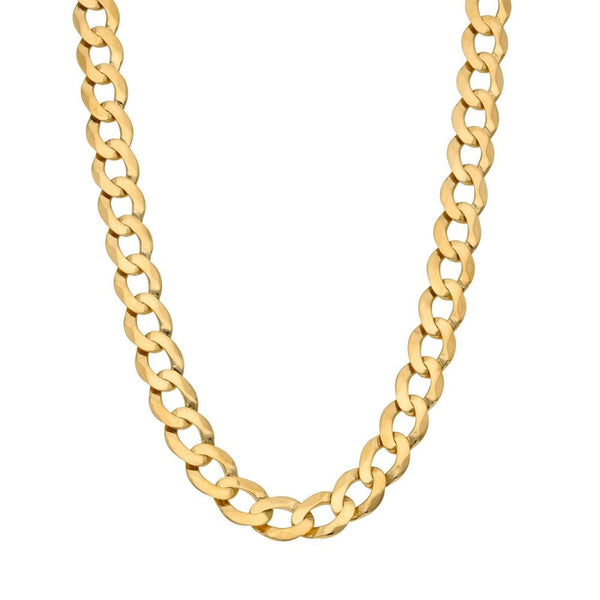 9ct Yellow Gold Curb Chain - 18" - 21.2g