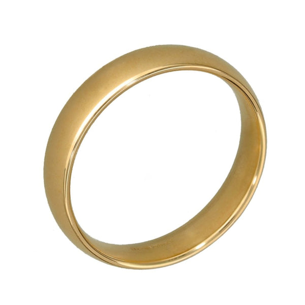 9ct Yellow Gold Court Shape Wedding Ring - Size N - 4mm