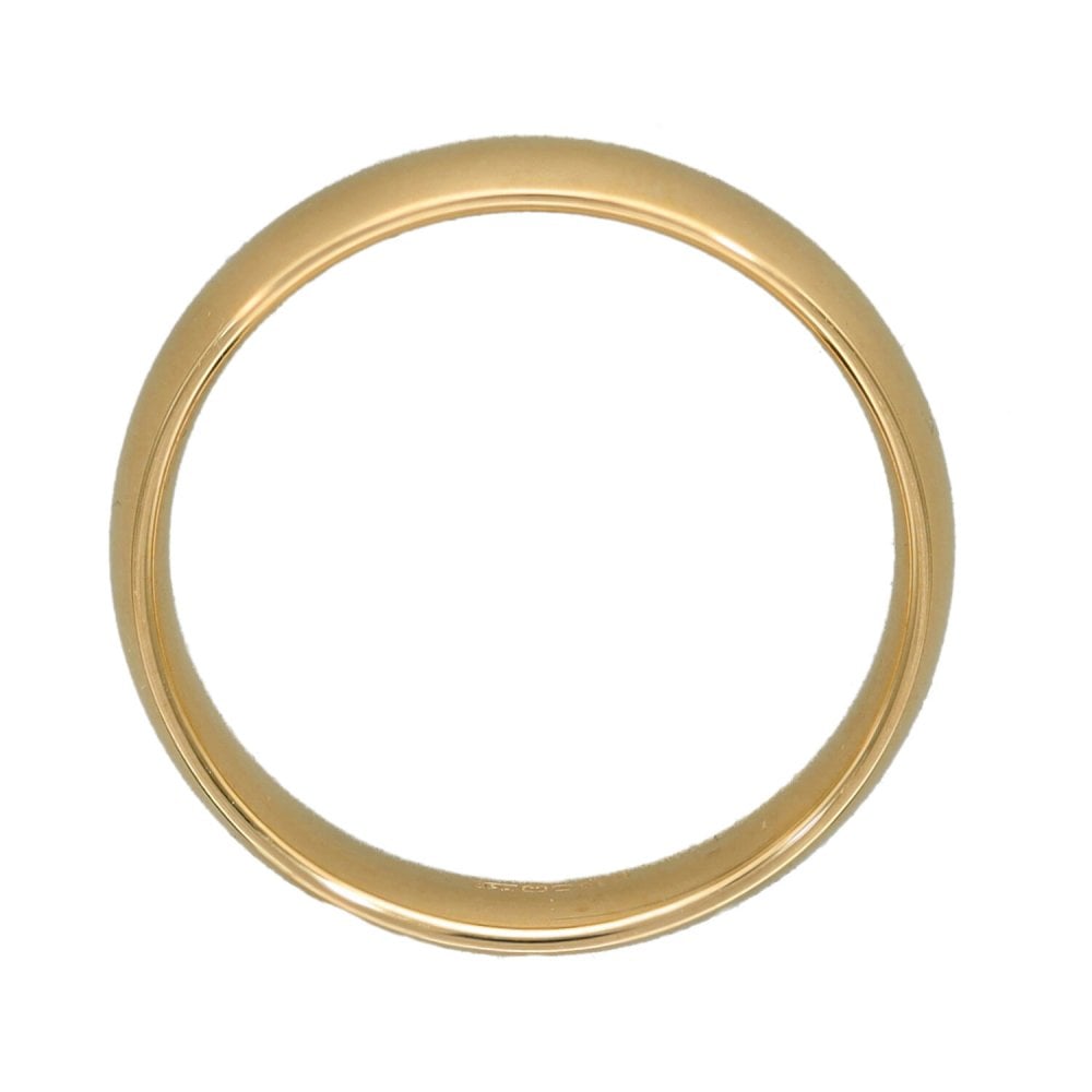 9ct Yellow Gold Court Shape Wedding Ring - Size N - 4mm