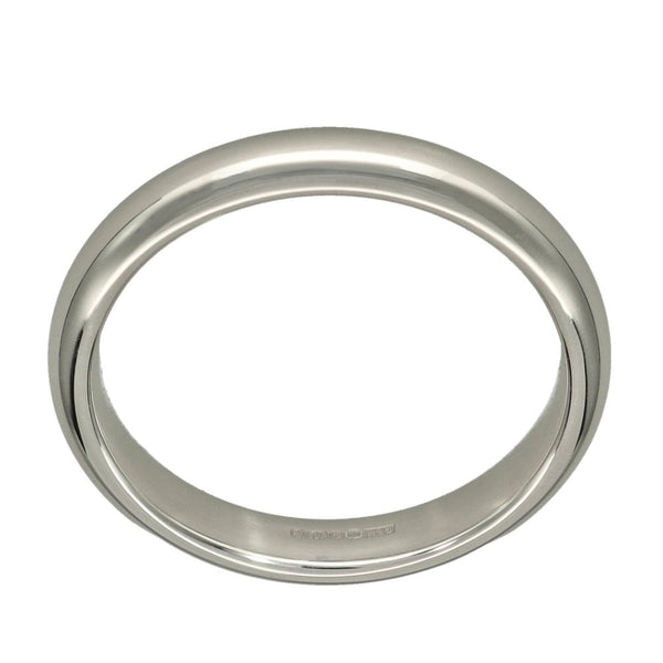 9ct White Gold Court Shape Wedding Ring - Size N - 3mm