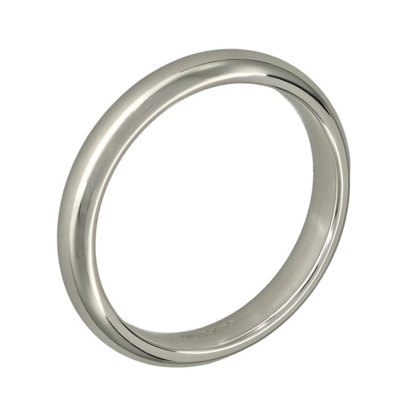 9ct White Gold Court Shape Wedding Ring - Size N - 3mm