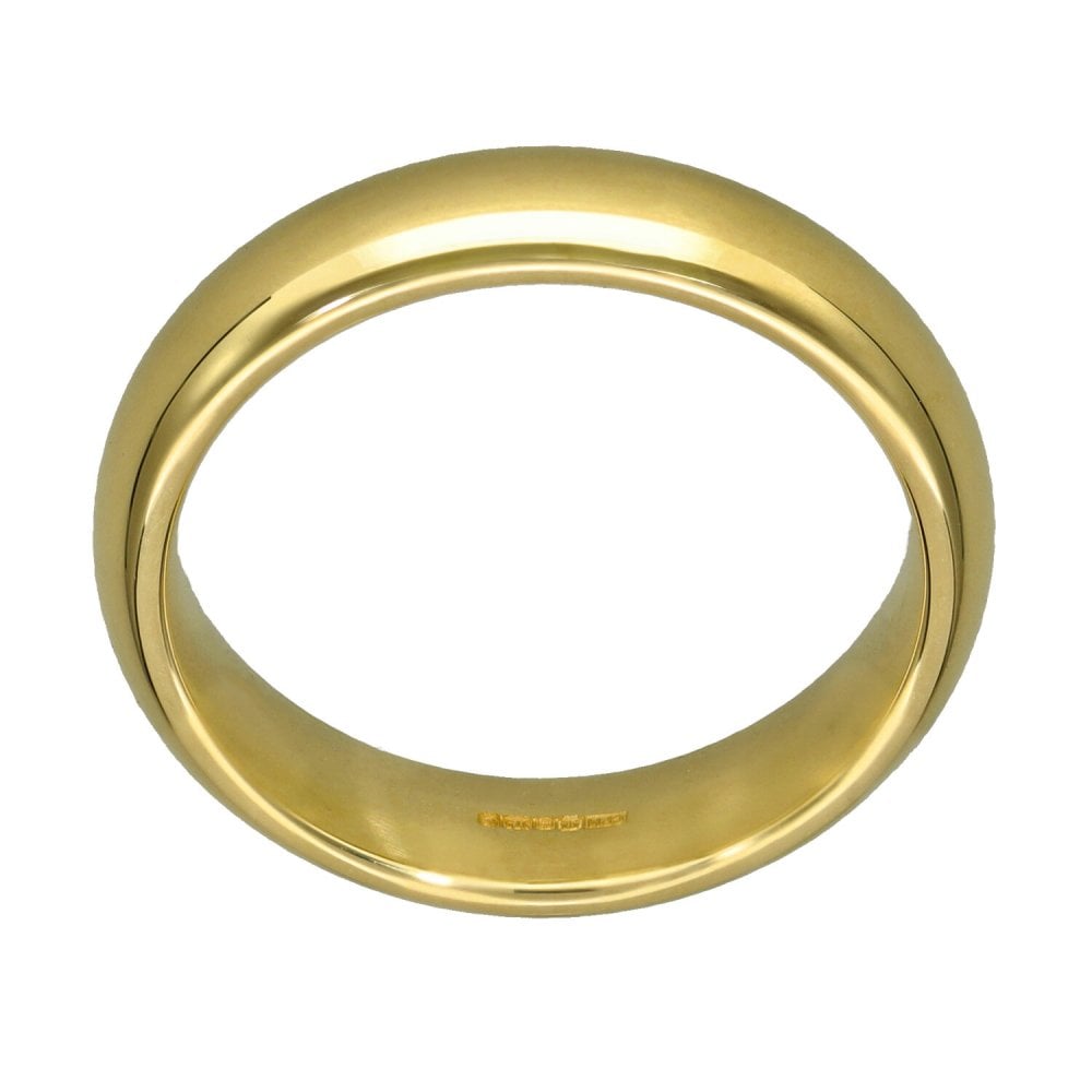 9ct Yellow Gold Court Wedding Ring - Size T - 5mm