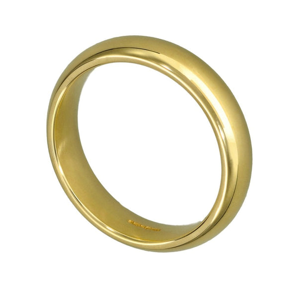 9ct Yellow Gold Court Wedding Ring - Size T - 5mm