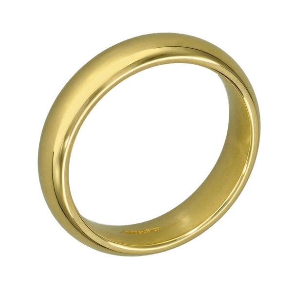 9ct Yellow Gold Court Wedding Ring - Size T - 5mm