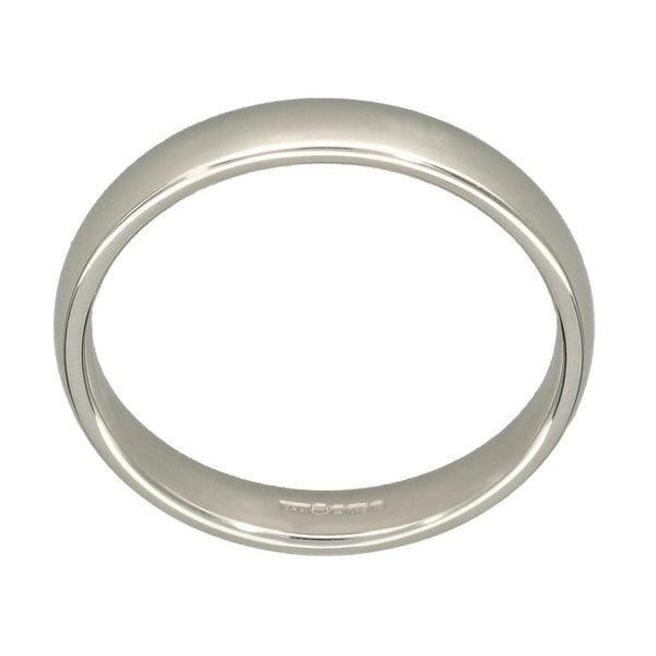 9ct White Gold Court Shape Wedding Ring - Size N - 3mm