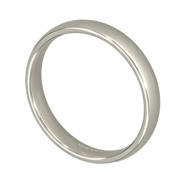 9ct White Gold Court Shape Wedding Ring - Size N - 3mm