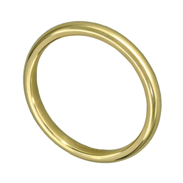 9ct Yellow Gold Court Wedding Ring - Size N - 2mm