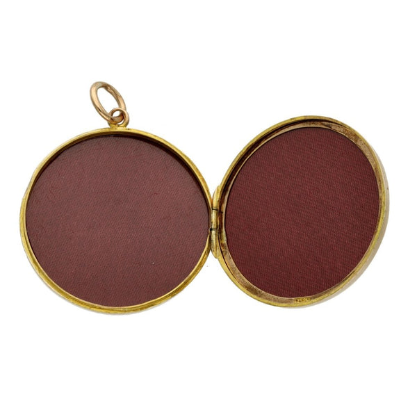 Ladies 9ct Rose Gold Round Plain Locket - 3.8g