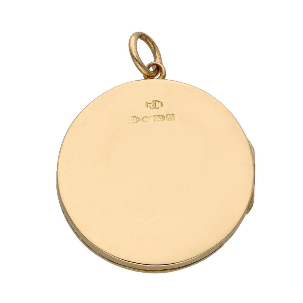 Ladies 9ct Rose Gold Round Plain Locket - 3.8g