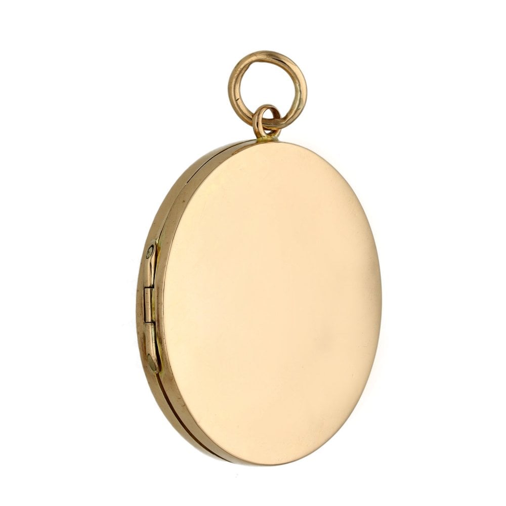 Ladies 9ct Rose Gold Round Plain Locket - 3.8g