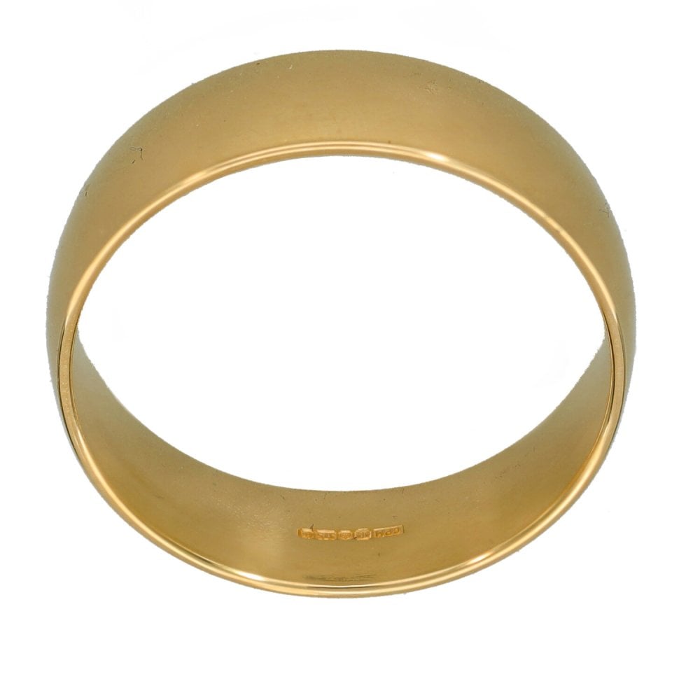 9ct Yellow Gold Court Wedding Ring - Size T - 6mm