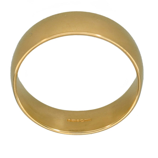 9ct Yellow Gold Court Wedding Ring - Size T - 6mm