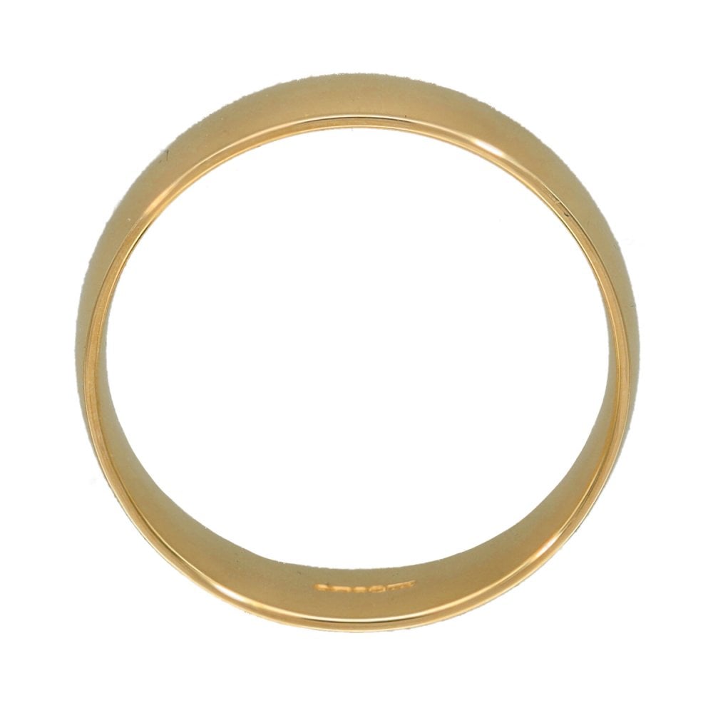 9ct Yellow Gold Court Wedding Ring - Size T - 6mm