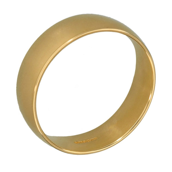 9ct Yellow Gold Court Wedding Ring - Size T - 6mm