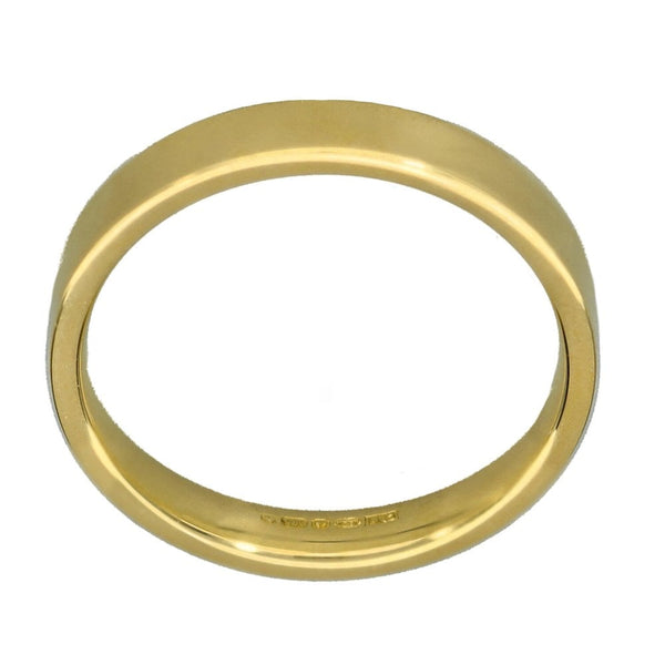 9ct Yellow Gold Flat Court Wedding Ring - Size N - 3mm