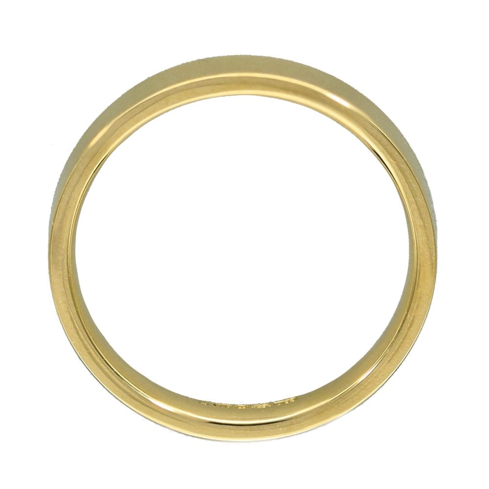 9ct Yellow Gold Flat Court Wedding Ring - Size N - 3mm